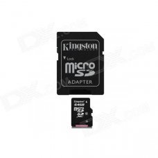 Kingston 64GB microSDXC Class 10 Flash Memory Card with SD Adapter