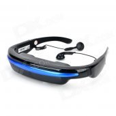 GM52 Digital Rechargeable Video Glasses w/ 52" Virtual Screen - Black + Blue (4GB)