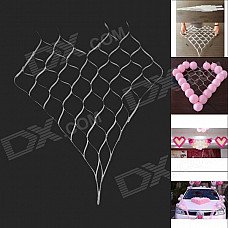 Holiday Party Heart Shaped Grid Decoration for Balloon - Translucent White Holiday Party Heart Shaped Grid Decoration for Balloon - Translucent White