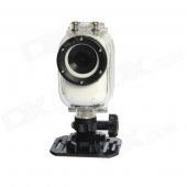 PANNOVO DV-M600-B 0.6" TFT 5.0 MP CMOS 1080P 120 Degree Waterproof Sports Camera w/ AP Wi-Fi - Black