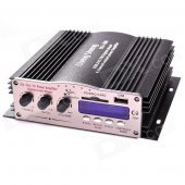 Chengsheng MA200 1.8" LCD 164W 4-CH Hi-Fi MP3 Amplifier w/ FM / SD / USB for Car / Motorcycle -Black