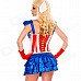 LC887226 Fancy American Dream Classic Costume - Red + Blue + White (Size M)