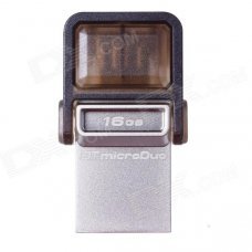 Kingston DataTraveler microDuo OTG USB Flash Drive for Phone / Tablet PC - Silver + Grey (16 GB) Kingston DataTraveler microDuo OTG USB Flash Drive for Phone / Tablet PC - Silver + Grey (16 GB)