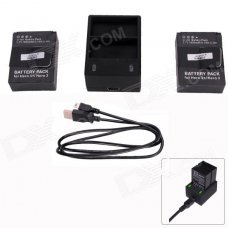 Fat Cat Smart 1.6A Fast Dual-Charging Charger+ 2-1650mAh Batteries Travelling Set for GoPro Hero3+/3 Fat Cat Smart 1.6A Fast Dual-Charging Charger+ 2-1650mAh Batteries Travelling Set for GoPro Hero3+/3