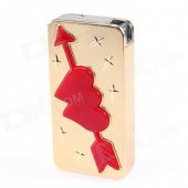HF221 Zinc Alloy Cupid's Arrow Windproof Butane Jet Ligther - Golden + Red
