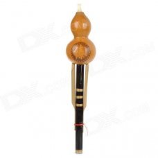 HLS-039 Chinese Dai Delicate Cucurbit Flute Hulusi - Black + Brown