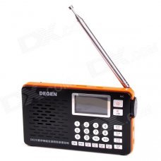 Degen DE29 Digital FM Stereo MW / SW DSP Receiver Radio w/ Recording / MP3 Player - Black + Orange Degen DE29 Digital FM Stereo MW / SW DSP Receiver Radio w/ Recording / MP3 Player - Black + Orange