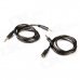 Gold Plated 3.5mm Male to Male Stereo Audio Extension Cable + Male to Female Audio Cable - Black
