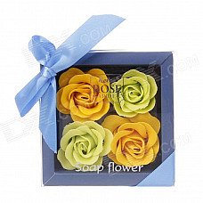 Romantic Rose Scented Soap Petals for Valentines Day / Wedding - Yellow + Green Romantic Rose Scented Soap Petals for Valentines Day / Wedding - Yellow + Green