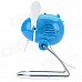 Mini Foldable AA Battery / USB-powered 2-blade Electric Fan - Blue Mini Foldable AA Battery / USB-powered 2-blade Electric Fan - Blue