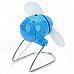 Mini Foldable AA Battery / USB-powered 2-blade Electric Fan - Blue Mini Foldable AA Battery / USB-powered 2-blade Electric Fan - Blue