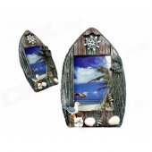 Mediterranean Style Ship Shaped Photo Frame for 5''~6'' Photo - Blue + Grey + Multi-Colored
