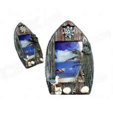 Mediterranean Style Ship Shaped Photo Frame for 5''~6'' Photo - Blue + Grey + Multi-Colored