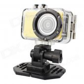 MO.MAT M200 Waterproof 720P 1.3 MP CMOS Action Sports Camera / Car DVR w/ TF/ Mini USB - Black