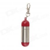 012 Stylish Portable Mini Type Metal Ashtray with Key Chain - Silver + Red
