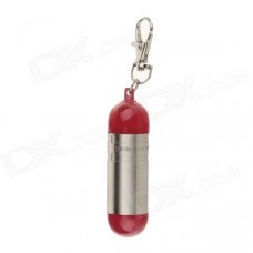 012 Stylish Portable Mini Type Metal Ashtray with Key Chain - Silver + Red 012 Stylish Portable Mini Type Metal Ashtray with Key Chain - Silver + Red