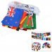 100 International Small Polyester Pongee Flags String - Red + Green + Multi-Colored