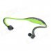 Sports Wireless Behind-the-Neck MP3 Headphones w/ TF / FM / USB - Black + Green Sports Wireless Behind-the-Neck MP3 Headphones w/ TF / FM / USB - Black + Green