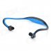 Sports Wireless Behind-the-Neck MP3 Headphone w/ TF / FM / USB - Black + Blue Sports Wireless Behind-the-Neck MP3 Headphone w/ TF / FM / USB - Black + Blue
