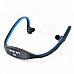Sports Wireless Behind-the-Neck MP3 Headphone w/ TF / FM / USB - Black + Blue Sports Wireless Behind-the-Neck MP3 Headphone w/ TF / FM / USB - Black + Blue