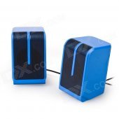 EN-011 Portable 2.0 Channel USB 3.5mm Wired Stereo Desktop Speakers Set for PC / Laptop - Blue