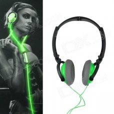 Power4 HP002 Hi-Fi Lighting Stereo Headband Headphone w/ Microphone / Remote - Green Power4 HP002 Hi-Fi Lighting Stereo Headband Headphone w/ Microphone / Remote - Green