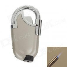 Creative Foldable Elbow Pipe Refillable Gas Lighter with LED Light - Silver Grey + Silver Creative Foldable Elbow Pipe Refillable Gas Lighter with LED Light - Silver Grey + Silver