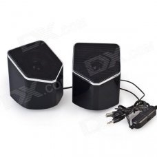 EN-015 Portable 2.0 Channel USB 3.5mm Wired Stereo Desktop Speakers Set for PC / Laptop - Black EN-015 Portable 2.0 Channel USB 3.5mm Wired Stereo Desktop Speakers Set for PC / Laptop - Black