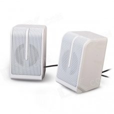 EN-011 Portable 2.0 Channel USB 3.5mm Wired Stereo Desktop Speakers Set for PC / Laptop - White EN-011 Portable 2.0 Channel USB 3.5mm Wired Stereo Desktop Speakers Set for PC / Laptop - White