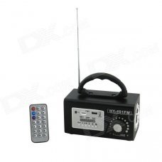 TWP HY-101FM 6W Wooden Portable Speaker w/ TF / FM / USB Disk - Black + Silver TWP HY-101FM 6W Wooden Portable Speaker w/ TF / FM / USB Disk - Black + Silver