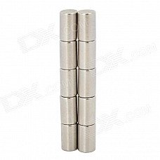 6 x 10mm Tubular NdFeB N35 Magnet - Silver (10PCS)