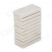 20 x 10 x 3mm Rectangular Nickel Plating NdFeB Magnet - Silver (10 PCS)