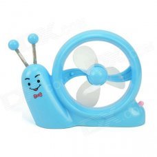 Cute Snail Style USB Mini 3-Blade 1-Mode Desk Fan - Blue
