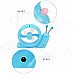 Cute Snail Style USB Mini 3-Blade 1-Mode Desk Fan - Blue