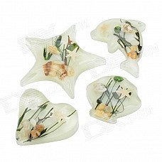 The Sea World Acrylic Refrigerator Magnetic Sticker - Light Cyan (4 PCS)