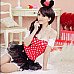Women's Fashionable Sexy Cartoon Cosplay Role Play Sleep Dress Set - Red
