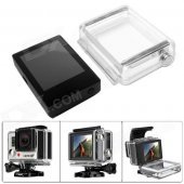 Fat Cat B-P3+ 2.0" TFT LCD Screen w/ Waterproof Back Case for GoPro Hero 3+ - Black + Transparent
