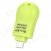 Micro USB Micro SD / TF Card Reader for Samsung / HTC / BlackBerry + More - Grass Green