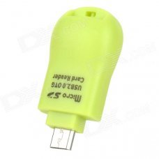 Micro USB Micro SD / TF Card Reader for Samsung / HTC / BlackBerry + More - Grass Green Micro USB Micro SD / TF Card Reader for Samsung / HTC / BlackBerry + More - Grass Green