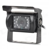 Water Resistant Rear View Parking CCD Camera w/ 18-LED IR Night Vision for Bus / Truck - Black