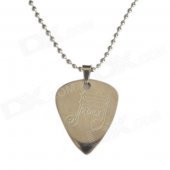 DEDO MG-15 Music Note Pattern Stainless Steel Guitar Pick / Pendant Necklace - Silver