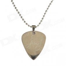 DEDO MG-15 Music Note Pattern Stainless Steel Guitar Pick / Pendant Necklace - Silver DEDO MG-15 Music Note Pattern Stainless Steel Guitar Pick / Pendant Necklace - Silver