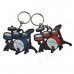 DEDO MG-57 Drum Styled PVC Key Chains - Blue + Black + White + Red (2 PCS)