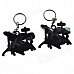 DEDO MG-57 Drum Styled PVC Key Chains - Blue + Black + White + Red (2 PCS)
