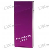 Lady's Aluminum Alloy Cigarette Case - Purple (Holds 10)