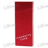 Lady's Aluminum Alloy Cigarette Case - Wine Red (Holds 10)