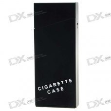 Lady's Aluminum Alloy Cigarette Case - Black (Holds 10)