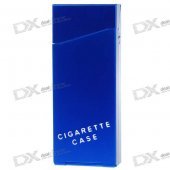Lady's Aluminum Alloy Cigarette Case - Blue (Holds 10)