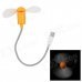 USB Powered Flexible Neck 2-Blade Fan - White + Orange + Silver USB Powered Flexible Neck 2-Blade Fan - White + Orange + Silver