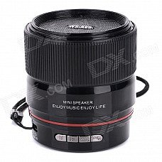 SLANG WS-A88 Multi-function Lens Rechargeable Media Player Speaker w/ USB 2.0 / TF / FM - Black SLANG WS-A88 Multi-function Lens Rechargeable Media Player Speaker w/ USB 2.0 / TF / FM - Black